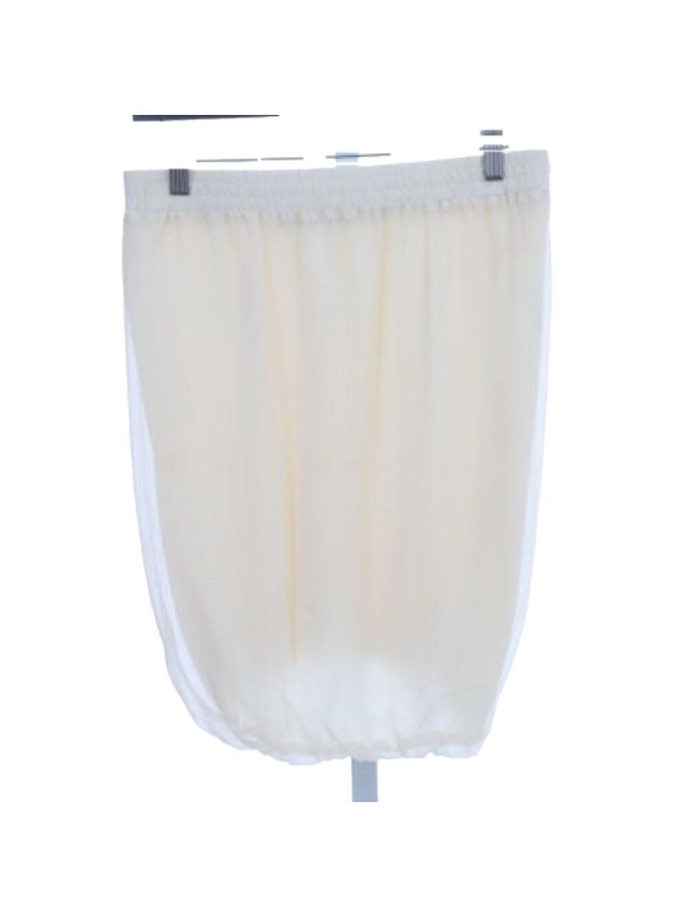 Ramy Brook Size 2 100% Silk Elastic Waist/Hem Eggshell Cream
